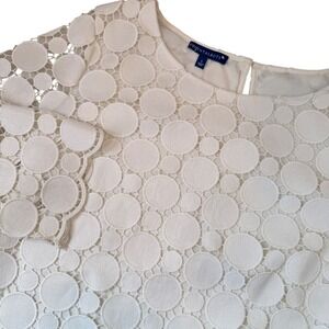 RSVP by Talbots Corded Lace Blouse Cream Fully‎ Lined Classic Elegance EUC Large